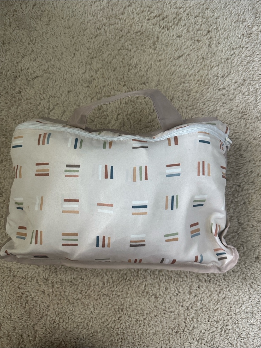 Boppy Cream with Multicolor Stripe Shopping Cart Cover With Pouch